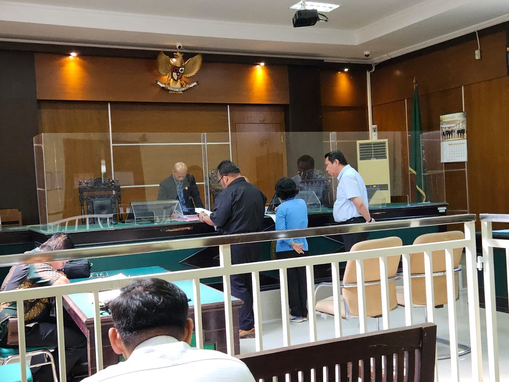 Sidang Praperadilan Kades Krinjing Kecamatan Dukun, Kabupaten Magelang, IS, yang terjerat kasus korupsi Rp 924 Juta di PN Mungkid, Kamis (20/6/2024).