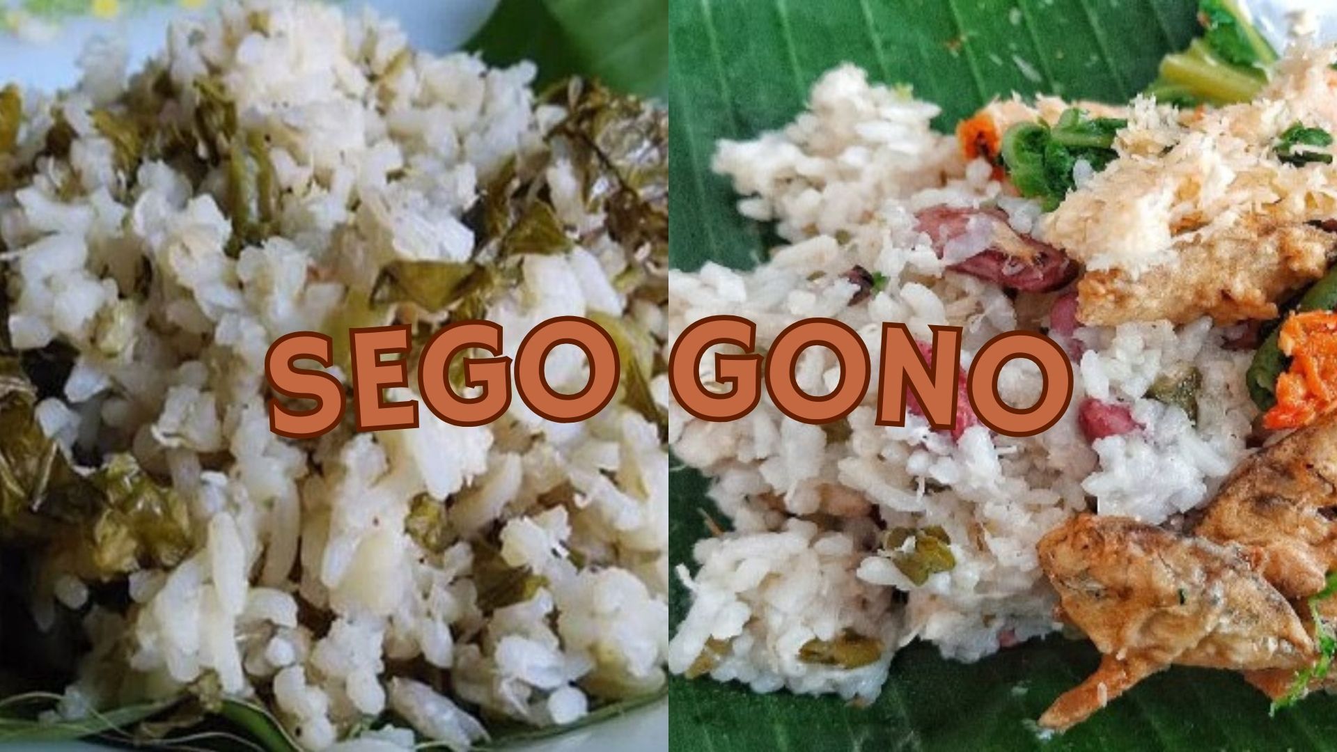 Sego gono, makanan khas Temanggung yang terbuat dari nasi dicampur daun lembayung, kacang panjang, kelapa dan teri.