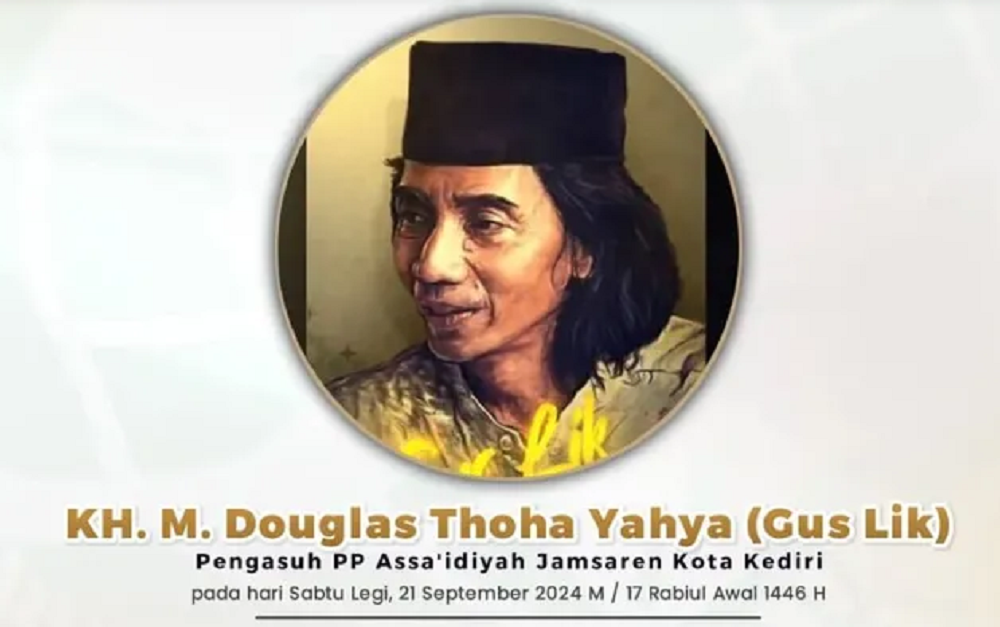 KH Dauglas Toha Yahya atau akrab disapa Gus Lik meninggal dunia pada Sabtu (21/9/2024) pukul 22.00 WIB di Rumah Sakit Bhayangkara, Kota Kediri.