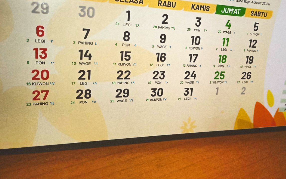 Bulan Oktober 2024 tidak memiliki hari libur maupun hari cuti bersama.