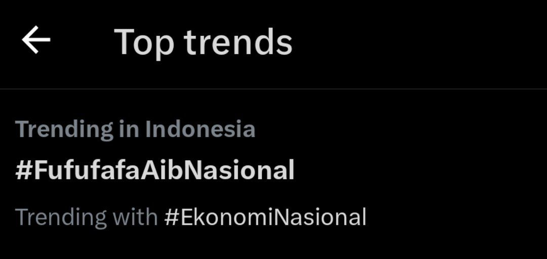 Trending  #FufufafaAibNasional