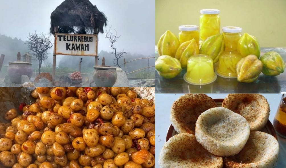 Beberapa  jenis jajanan  khas yang ada di Kawah Sikidang Dieng