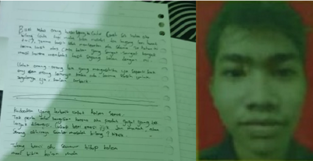 Mahasiswa Teknik Informatika Universitas Negeri Semarang (Unnes), Very Ivandi Sinaga, 20,  dan pesan terakhir di buku hariannya.