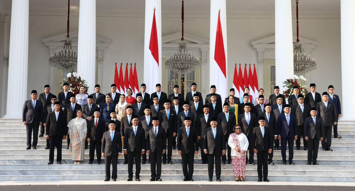 Pelantikan menteri dalam kabinet merah putih usungan Prabowo Subianto