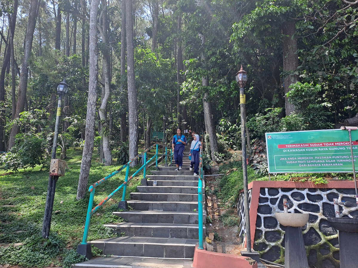 Suasana di Kebun Raya Gunung Tidar, Kota Magelang. Selama 6 hari Gunung Tidar ditutup untuk umum.