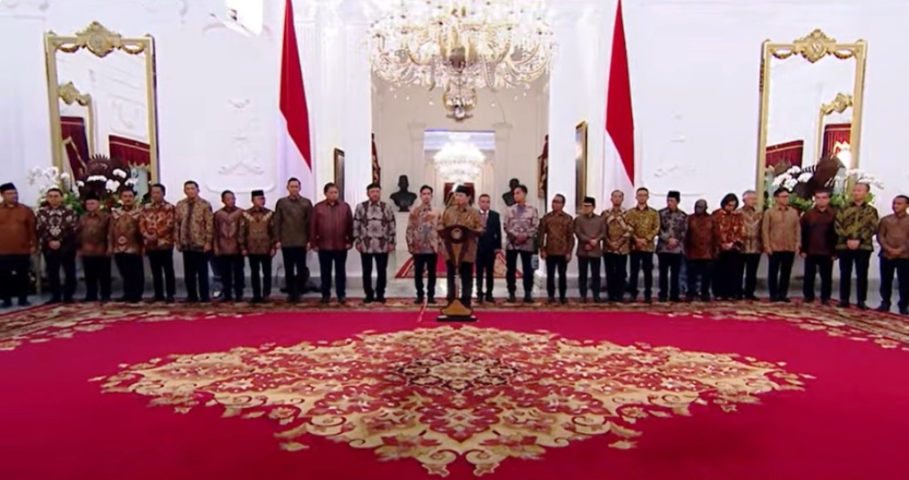 Prabowo Subianto mengumumkan susunan Kabinet Merah Putih pada Minggu, 09 Oktober 2024