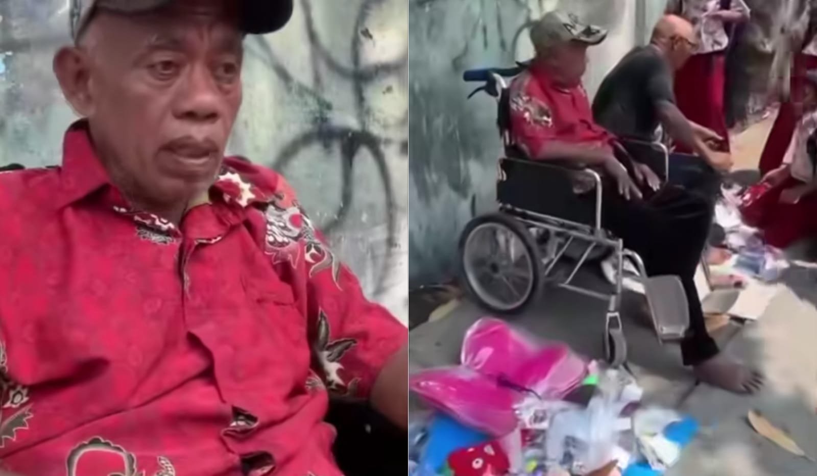 Pak Tarno tengah Berjualan mainan anak-anak meskipun duduk diatas kursi roda akibat stroke