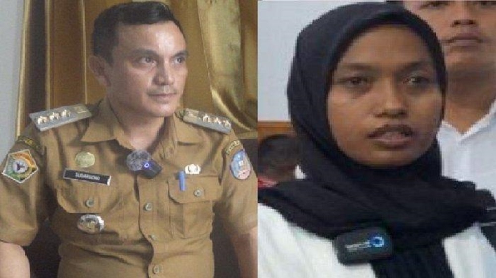 Guru Honorer Supriyani dan Camat Baito Sudarsono yang membantunya.
