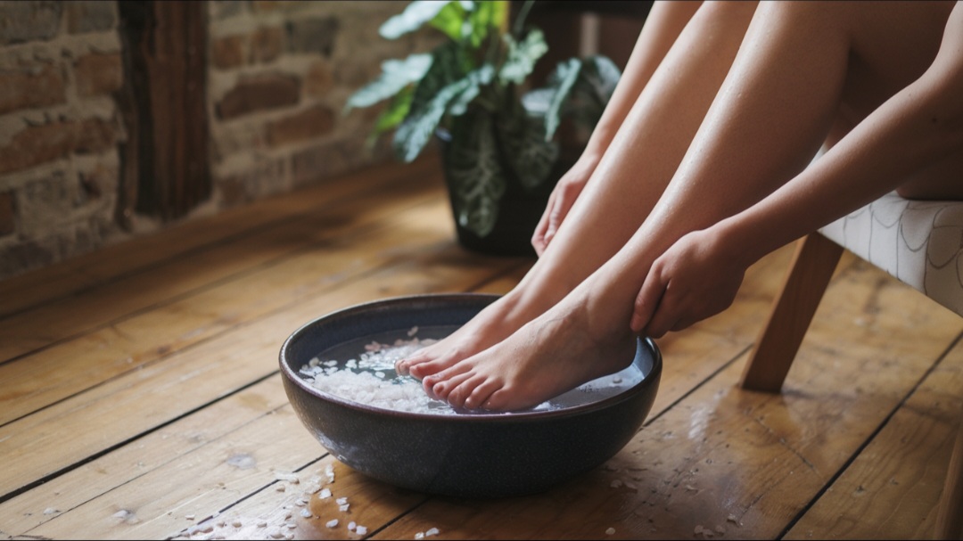 merendam kaki dengan air garam bermanfaat untuk kesehatan dan relaksasi