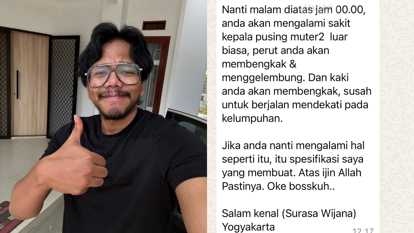 Ferry Irwnadi, sosok influencer dan konten creator yang mendapat pesan tentang tangangannya yang viral.