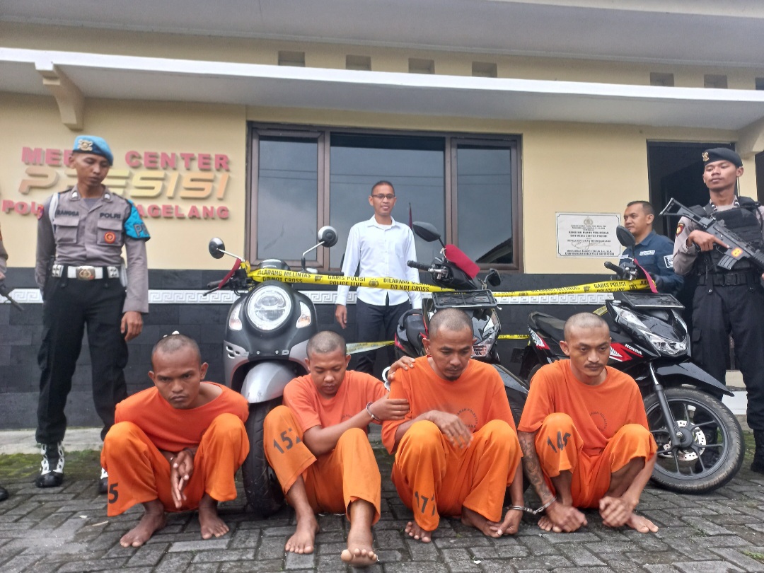Empat Tersangka Kasus Pencurian Sepeda Motor di Kabupaten Magelang
