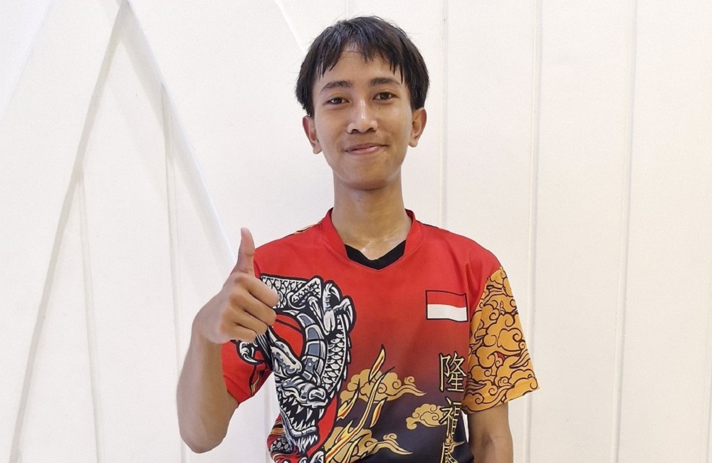 Rizal Hernanda Windarto Putra, siswa SMKN 3 Magelang yang menjadi pemain barongsai.
