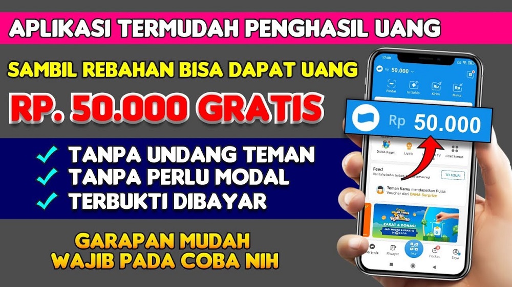 Tanpa nonton iklan dan tanpa bermain game, kamu bisa mendapatkan saldo DANA gratis yang langsung cair ke akun DANA kamu.