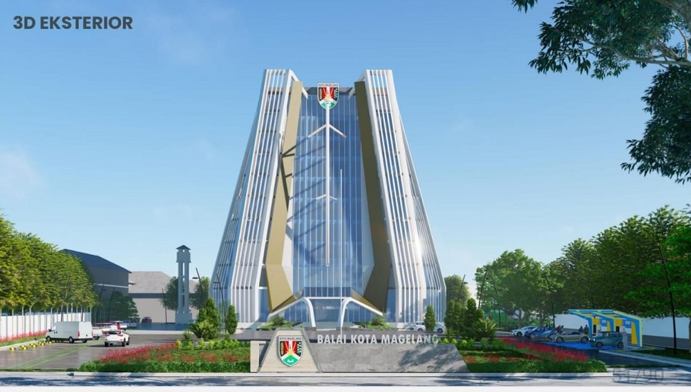 Tampilan fasad gedung baru Balai Kota Magelang yang akan dibangun.
