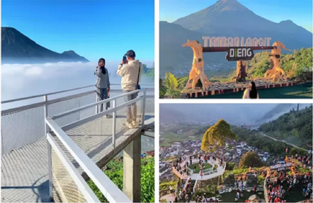 Wisata Taman Langit Dieng Wonosobo.  Destinasi wisata ini sekarang semakin menjadi pilihan favorit bagi para wisatawan.