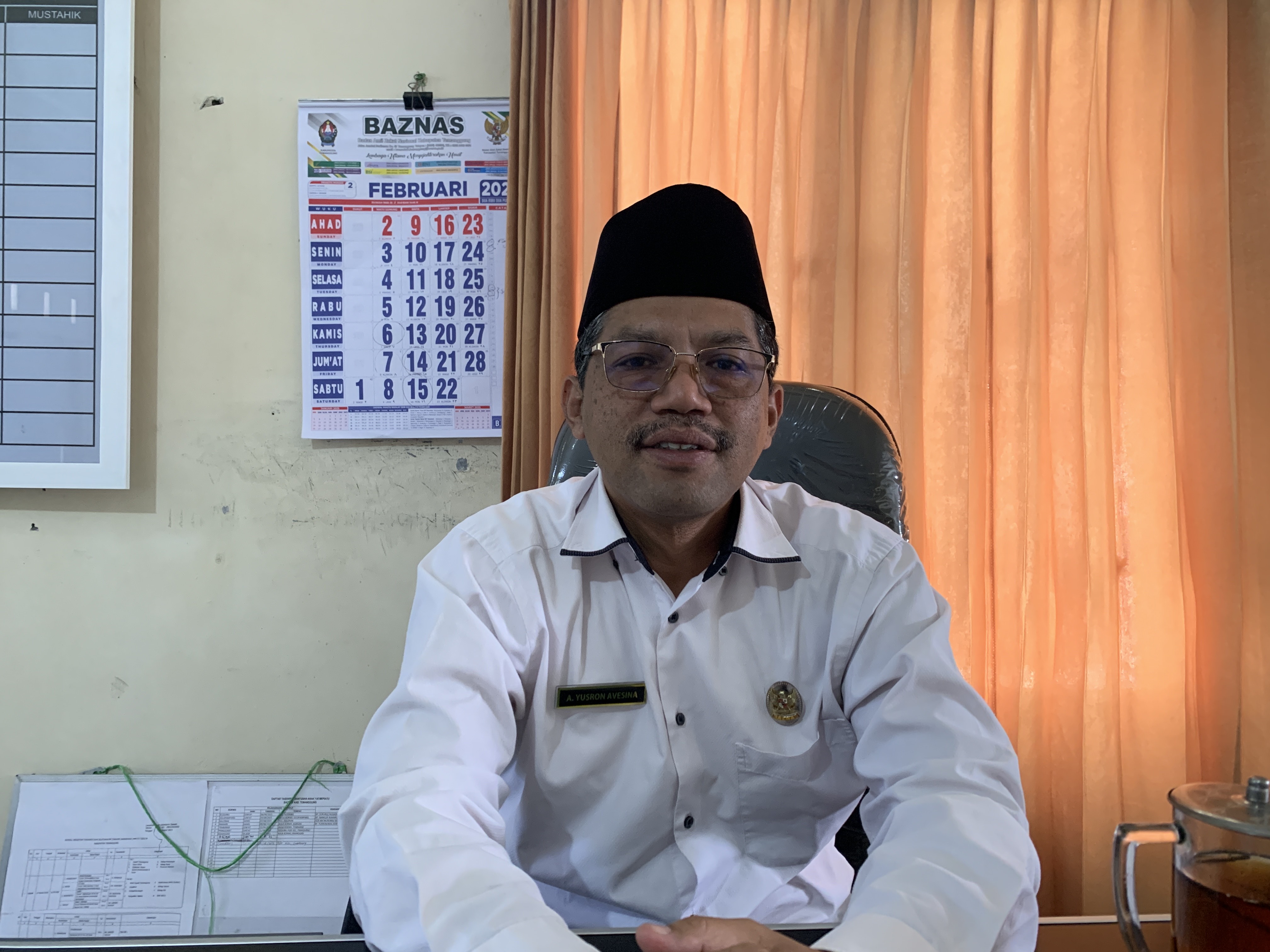 Wakil Ketua III Bidang Keuangan dan Pelaporan Baznas Temanggung, Abdulloh Yusron Avesina.