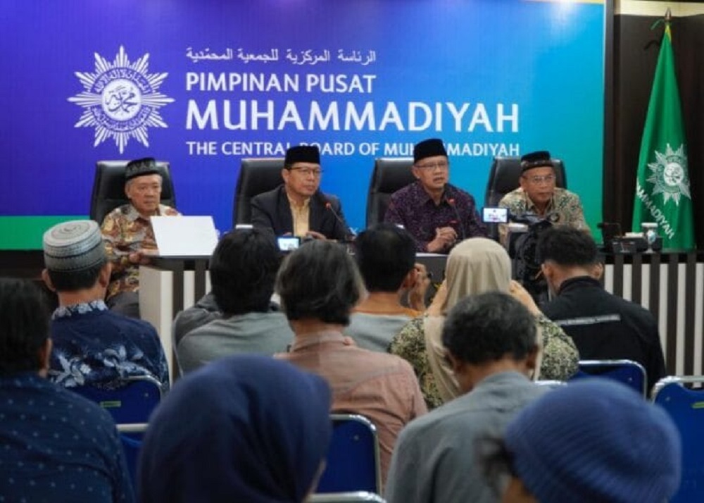 Konferensi pers PP Muhammadiyah soal penetapan awal Ramadan, Syawal, dan Zulhijjah 1446 H di Jogjakarta, Rabu (12/2/2025).