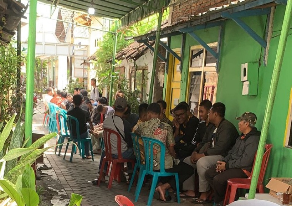 Rumah korban Arga Pandu Widjanarko di Kebonharjo, Tanjung Mas yang dipenuhi pelayat.