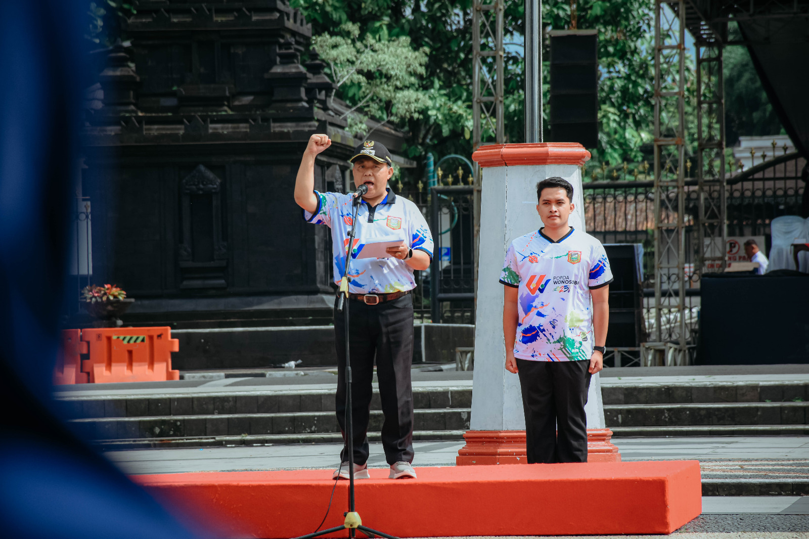 Wakil Bupati Wonosobo Muhammad Albar ketika memberikan sambutan di upacara pembukaan Popda 2025 Kabupaten Wonosobo Senin (17/2/2025).