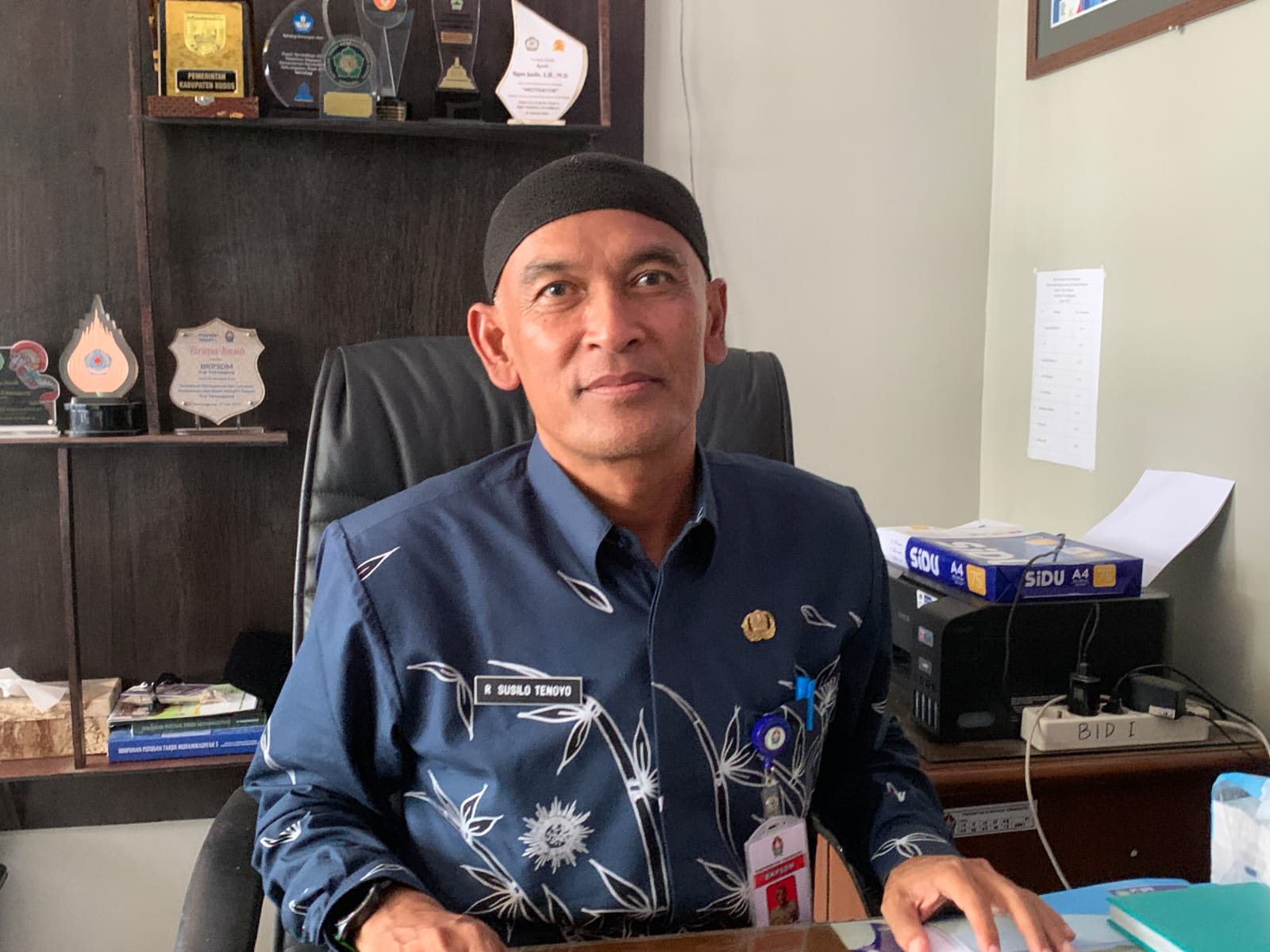 Kepala Badan Kepegawaian Daerah dan Pengembangan SDM (BKPSDM) Kabupaten Temanggung, Ripto Susilo.