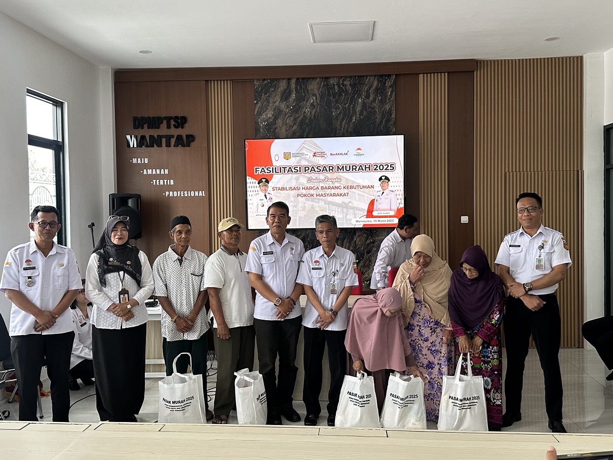 Kegiatan fasilitasi pasar murah dan MPP berbagi yang diadakan di aula MPP Wonosobo, Rabu (19/3/2025).