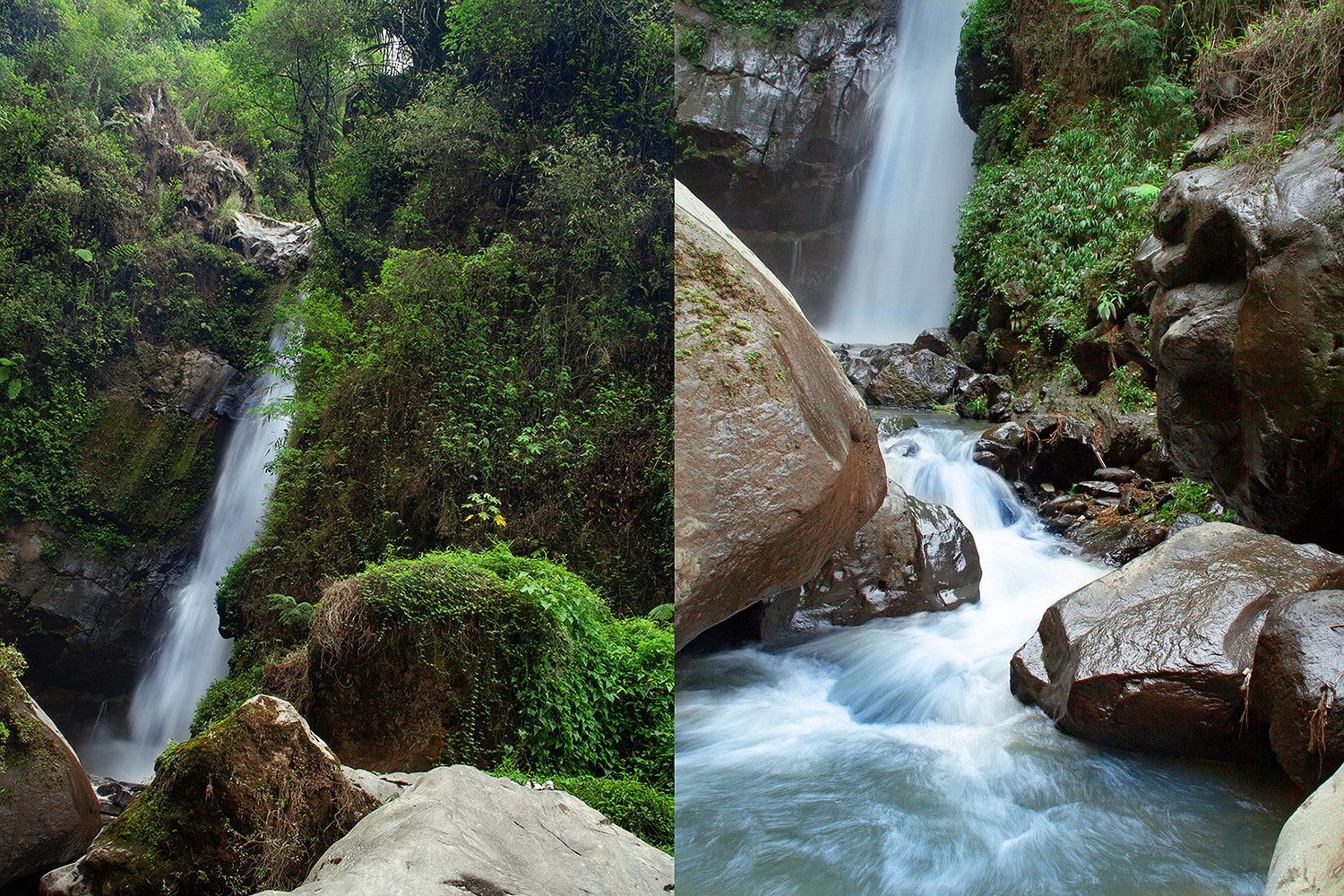 Aliran Air terjun Kedung Kayang dilihat dari bawah.