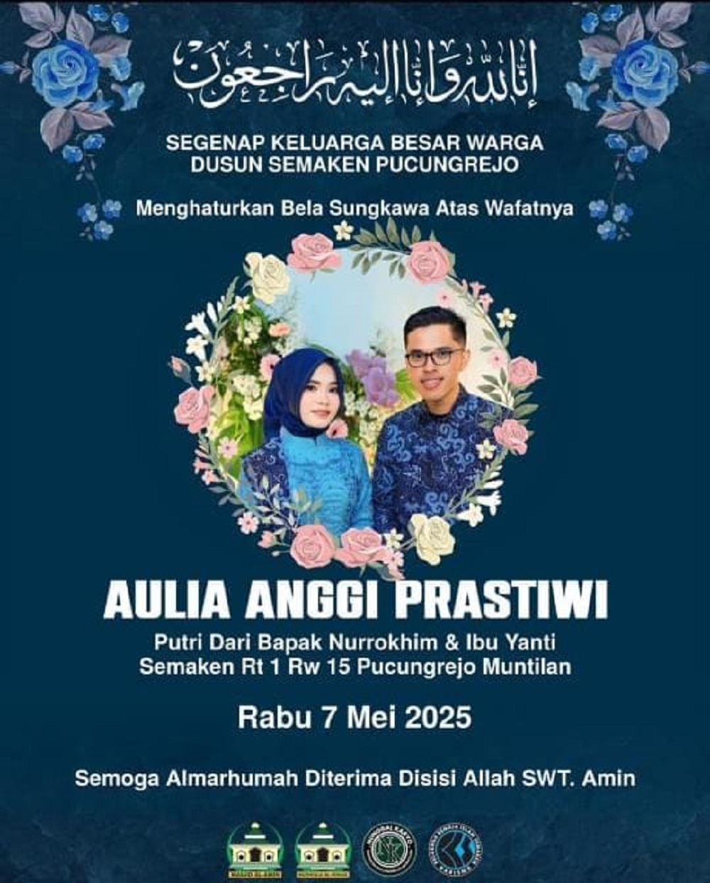 Ucapan duka cita dari warga Dusun Semaken, Desa Pucungrejo, Muntilan, Kabupaten Magelang