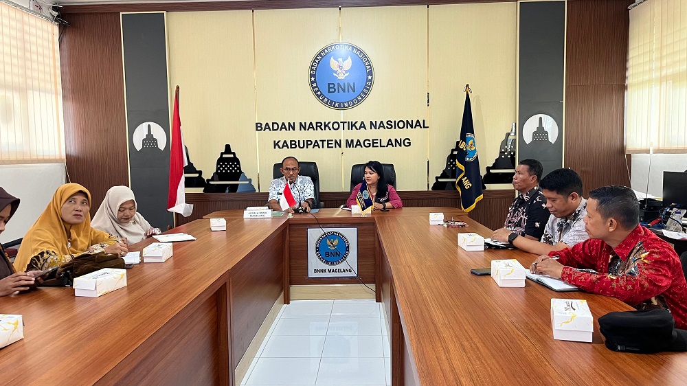 Badan Narkotika Nasional Kabupaten (BNNK) Magelang menggelar rapat koordinasi lintas sektor sebagai upaya pencegahan penyebaran narkoba di sekolah, Kamis (15/5/202