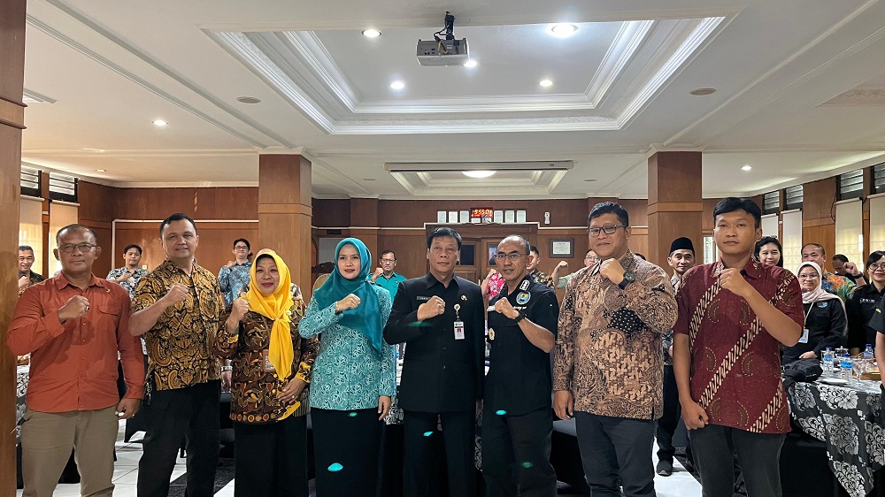 Wakil Bupati Magelang Sahid bersama jajaran Forkopimda saat mengikuti rapat koordinasi pengembangan dan pembinaan kabupaten tanggap ancaman bencana bersama jajaran BNNK Magelang.