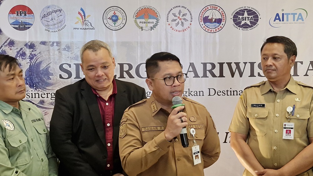 Wali Kota Magelang Damar Prasetyono saat acara Travel Agent Gathering 2025&nbsp;yang menjadi ajang pertemuan antara pemerintah daerah dan pelaku pariwisata.
