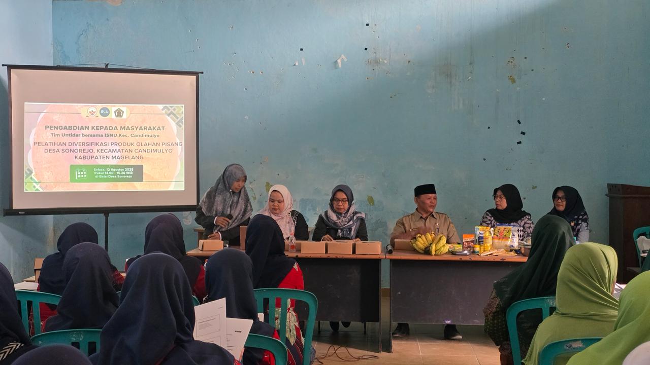 Tim pengabdian masyarakat dari Untidar berkolaborasi dengan ISNU Candimulyo mengadakan kegiatan pengabdian  masyarakat di Desa Sonorejo, Candimulyo, Kabupaten Magelang.