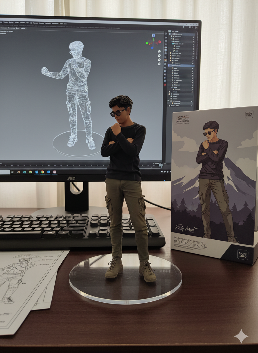 Miniatur bergaya action-figure yang dibuat memakai fitur pengolahan gambar Google Gemini yang kini menjadi trend di sosial media.