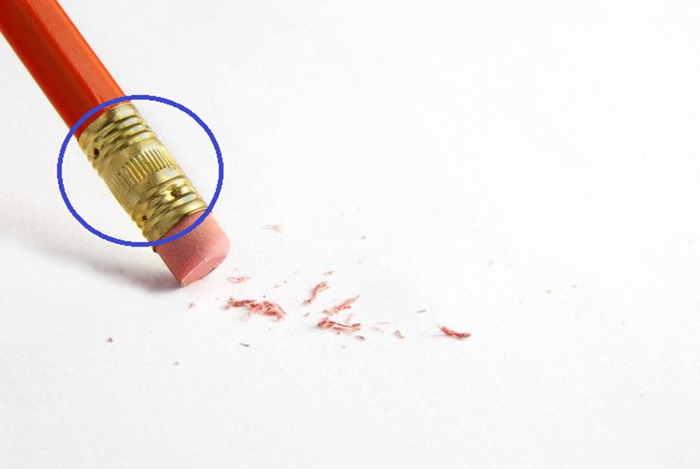 Logam kecil yang menghubungkan batang pensil dengan penghapus disebut ferrule.