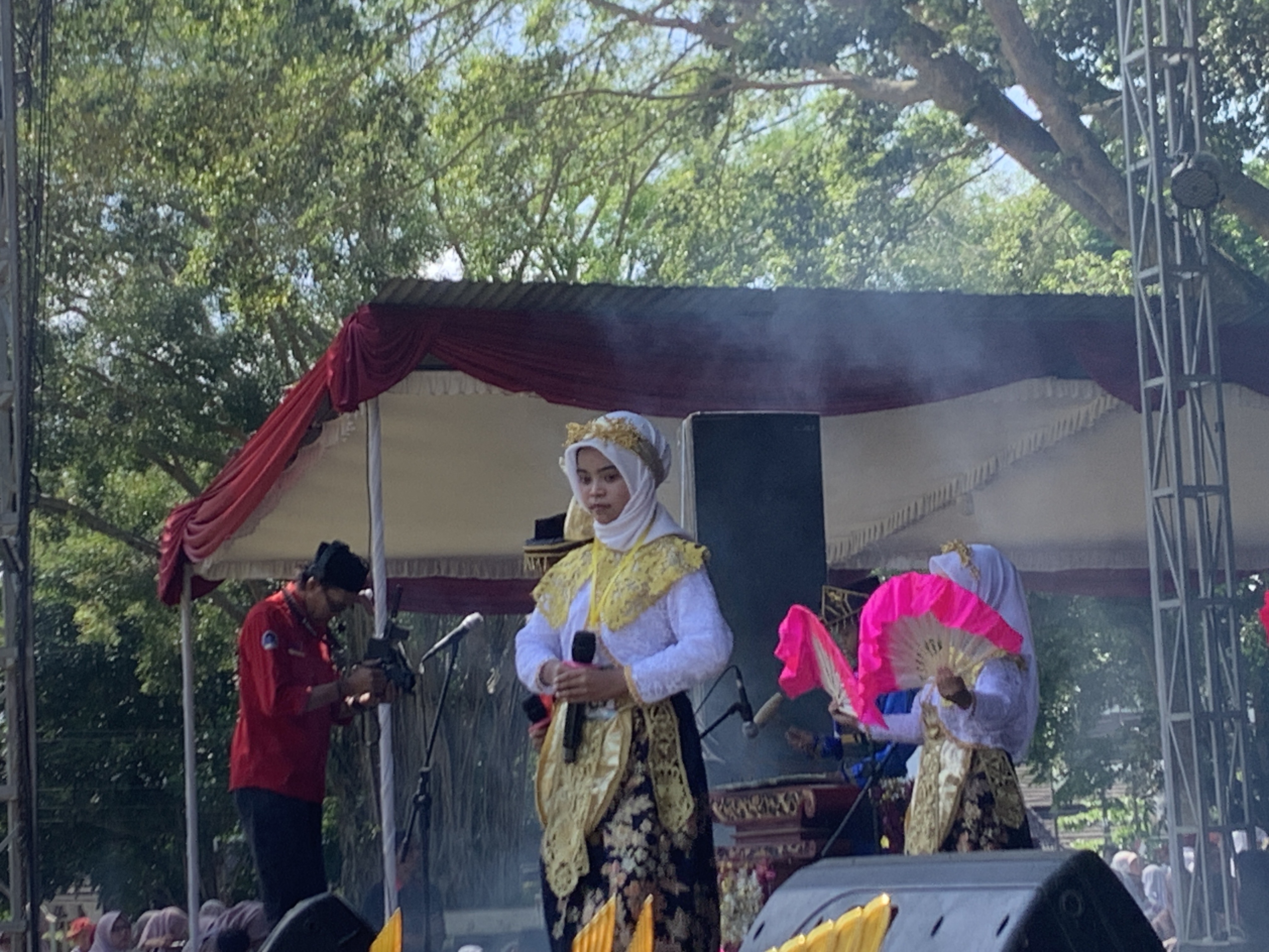 Peserta lomba MAPSI cabang lomba seni musik rebana tampil memukau dewan juri, Rabu (8/10/2025) di Alun-alun Temanggung.