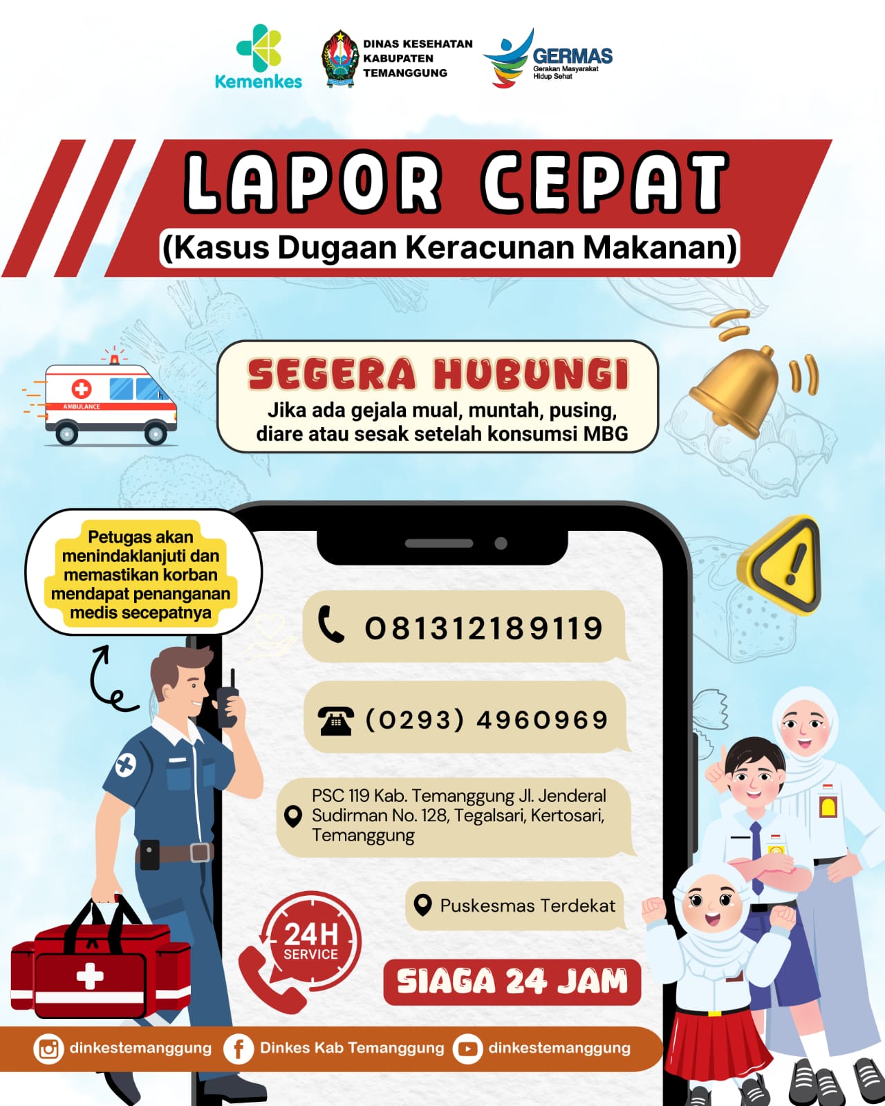 Lapor Cepat di wilayah Temanggung terkait program MBG.