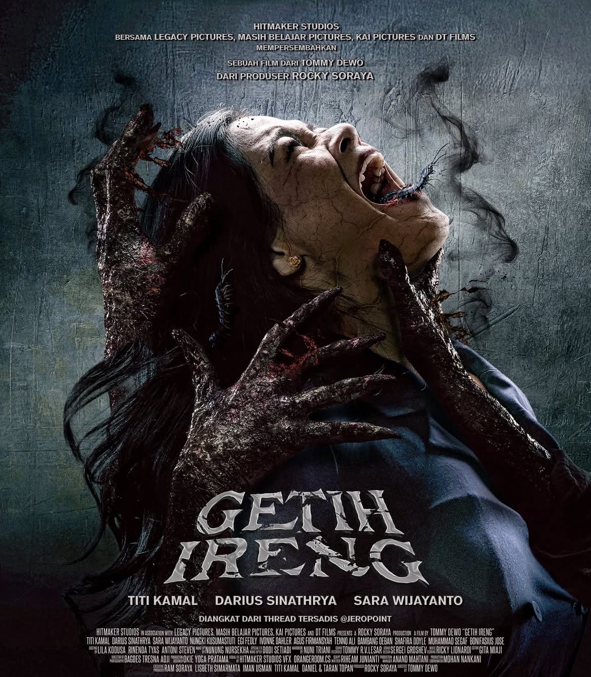 Poster film horor berjudul Getih Ireng yang diangkat dari thread tersadis oleh @jeropoint.