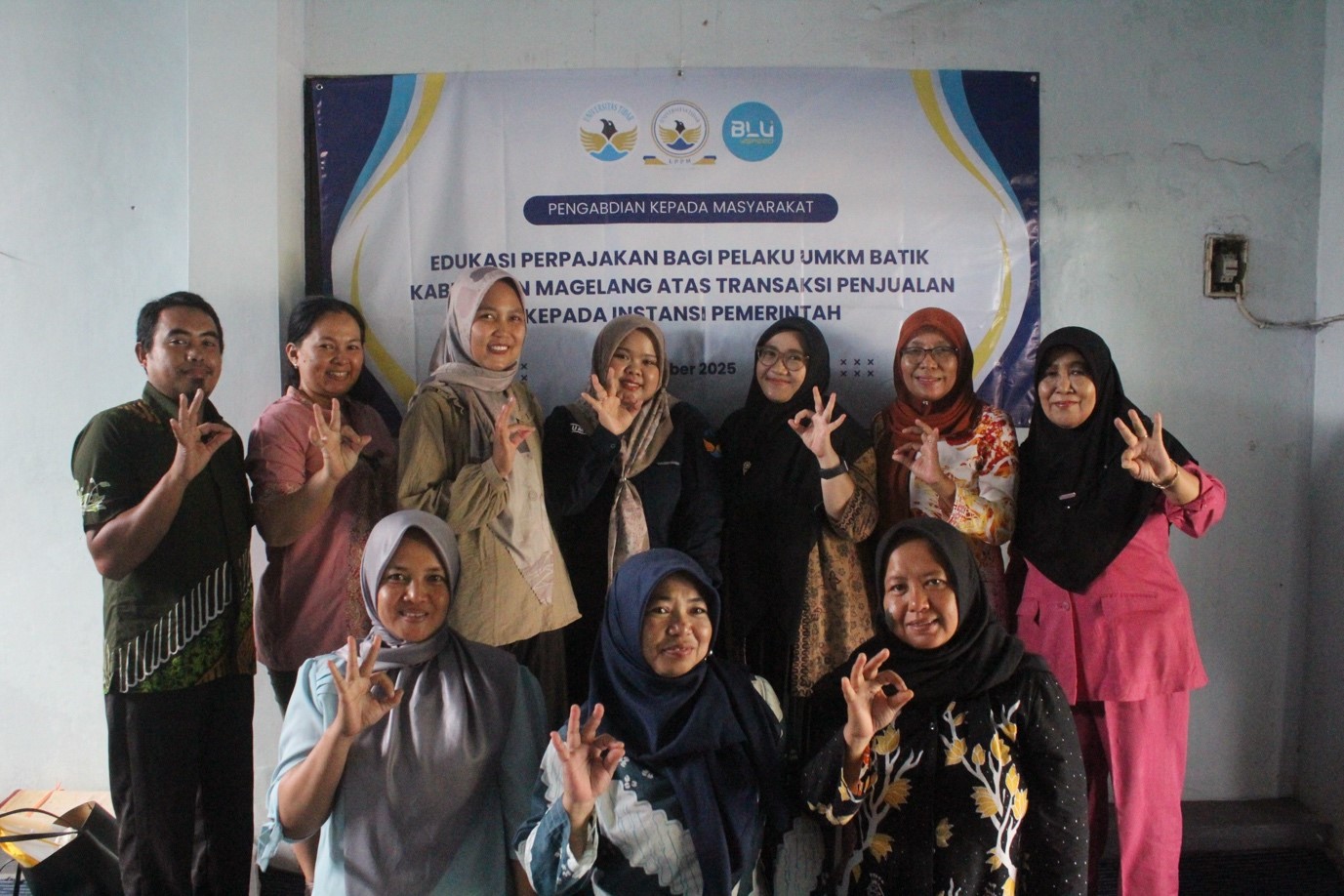 Tim Pengabdian Untidar mengadakan Edukasi Perpajakan bagi Pelaku UMKM Klaster Batik Magelang atas Transaksi Penjualan kepada Instansi Pemerintah, Selasa (21/10/2025).