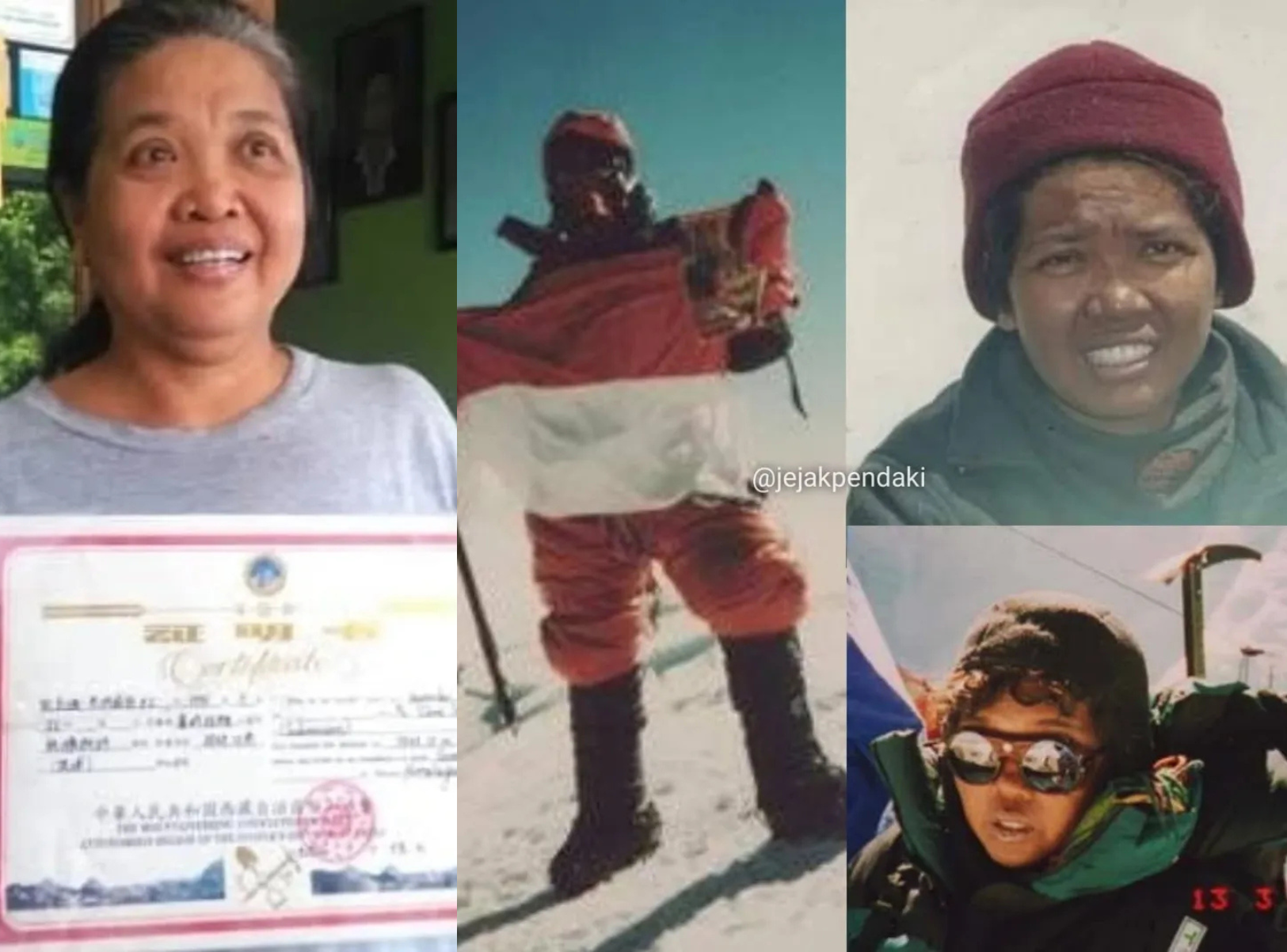 Clara Sumarwati menjadi wanita pertama asal Indonesia yang berhasil menaklukan Puncak Everest pada 1996 dan masuk dalam pencatatan pendakian dunia.