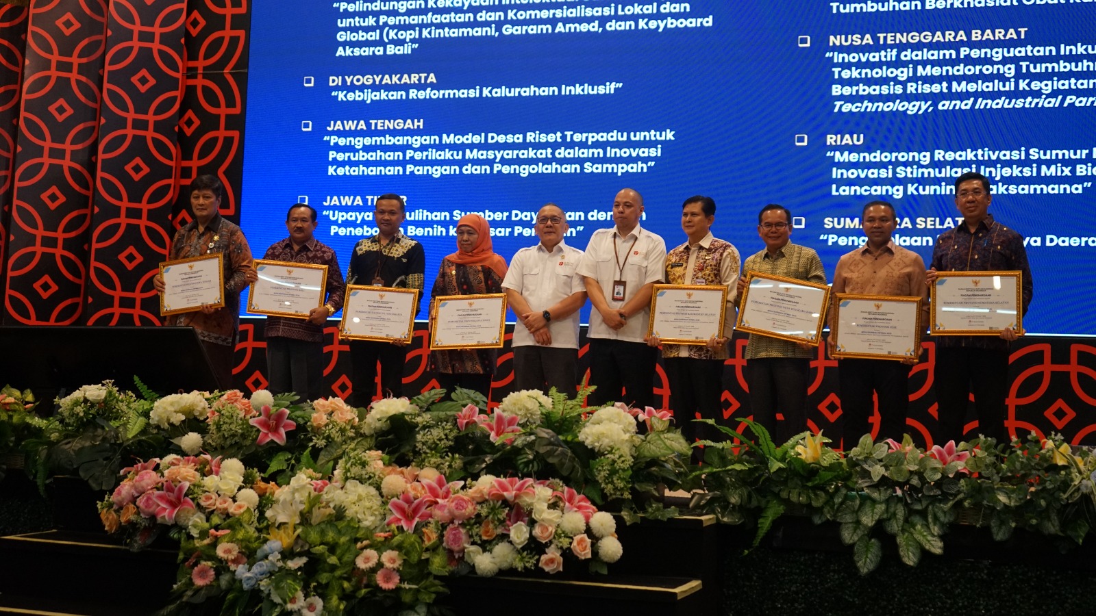 Brida Provinsi Jawa Tengah mendapatkan penghargaan dari Badan Riset dan Inovasi Nasional (BRIN) untuk dua kategori.