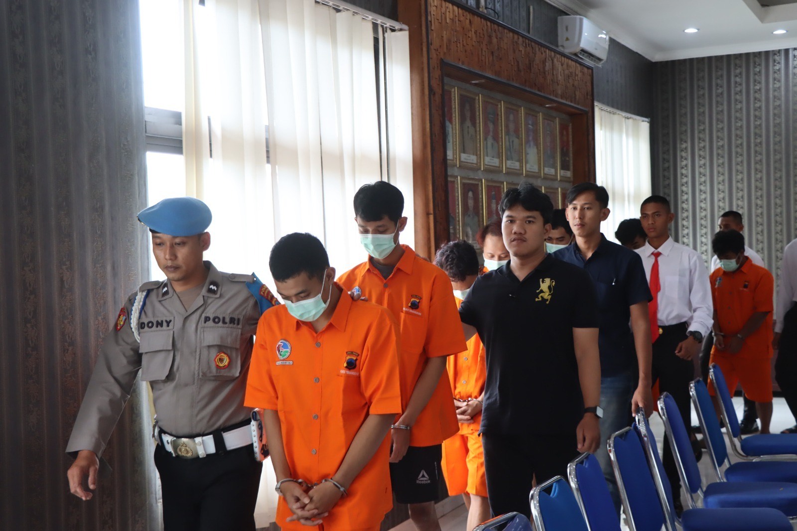 Para tersangka kasus narkoba yang berhasil ditangkap Polres Temanggung.
