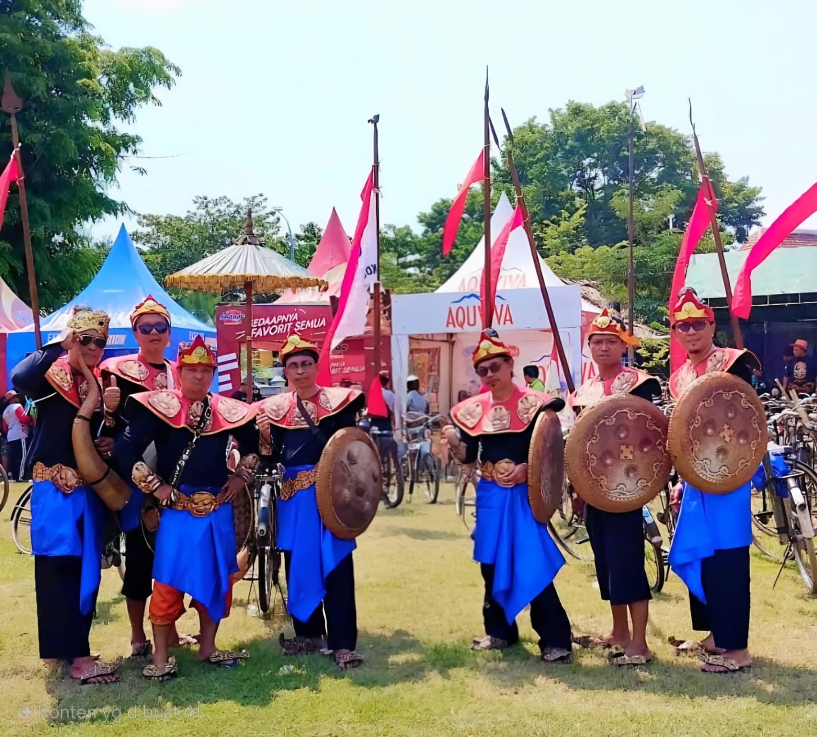 Onthelis Kosti Wonosobo memakai kostum prajurit Majapahit dalam acara Ngonthel Bhumi Kartini 2 di Jepara pada 29-30 November 2025.