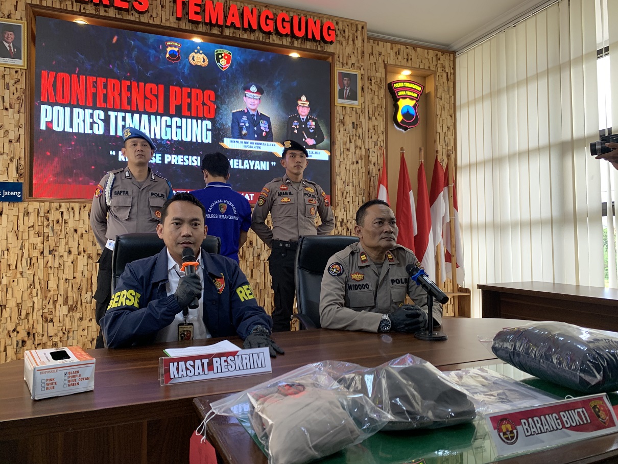 Kasatreskrim Polres Temanggung AKP Didik Tri Wibowo menjelaskan kasus curanmor yang dilakukan pemuda warga Temanggung.
