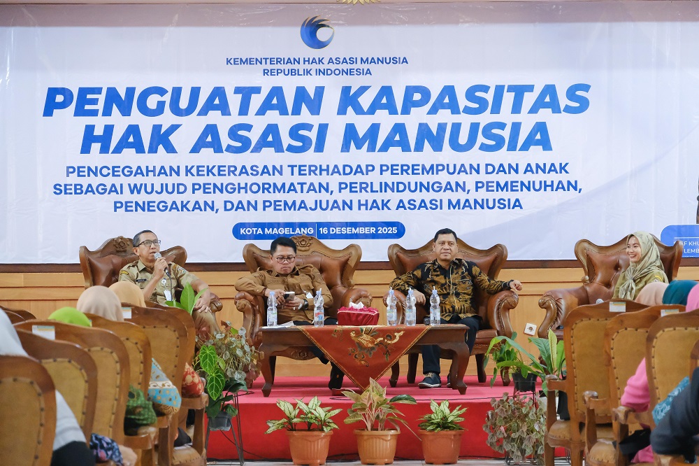 Wali Kota Magelang Damar Prasetyono saat acara penguatan kapasitas HAM di Aula Adipura Kencana.