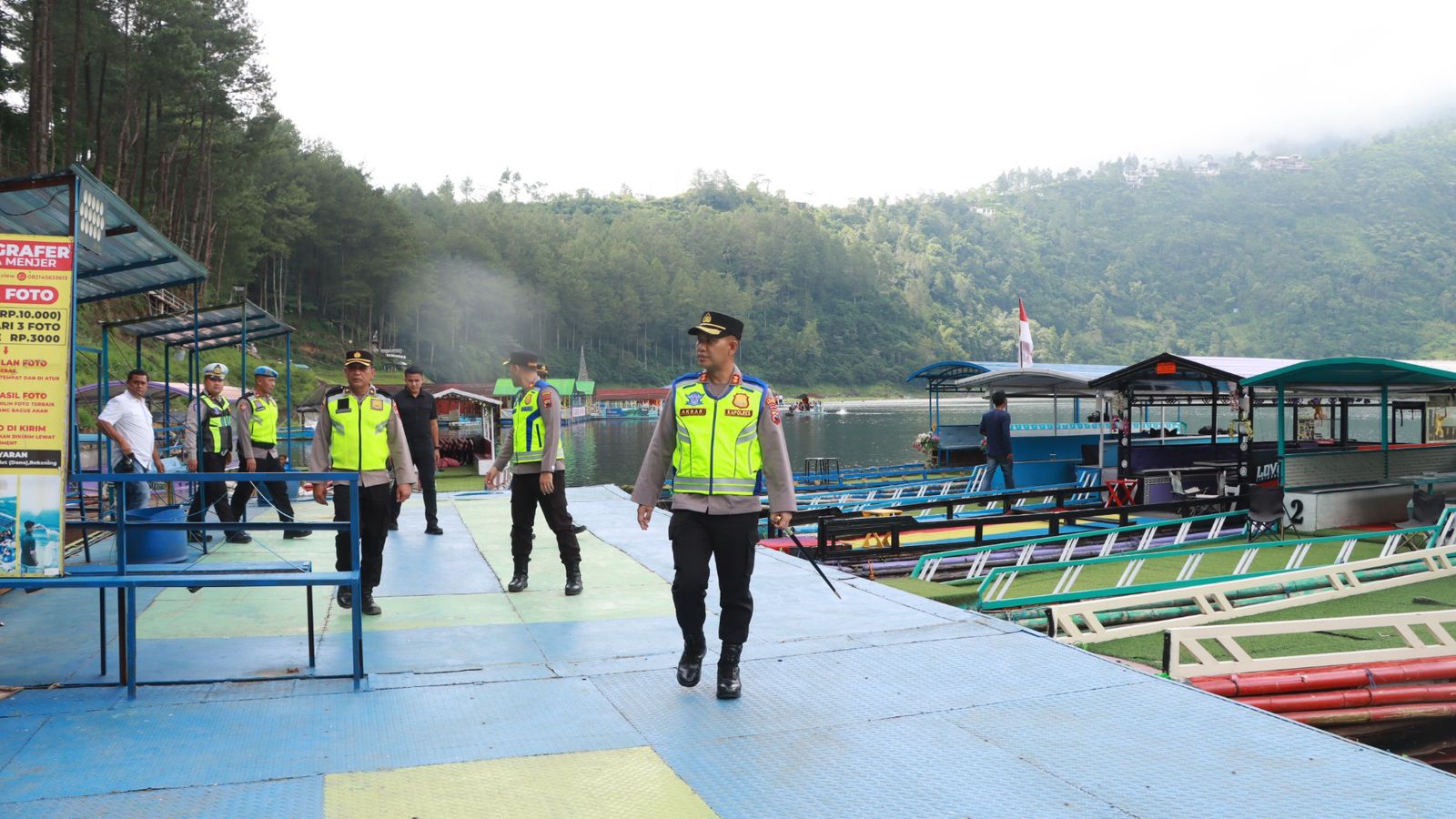Kapolres Wonosobo AKBP M. Kasim Akbar Bantilan bersama jajaran mengecek objek wisata menjelang libur Nataru.