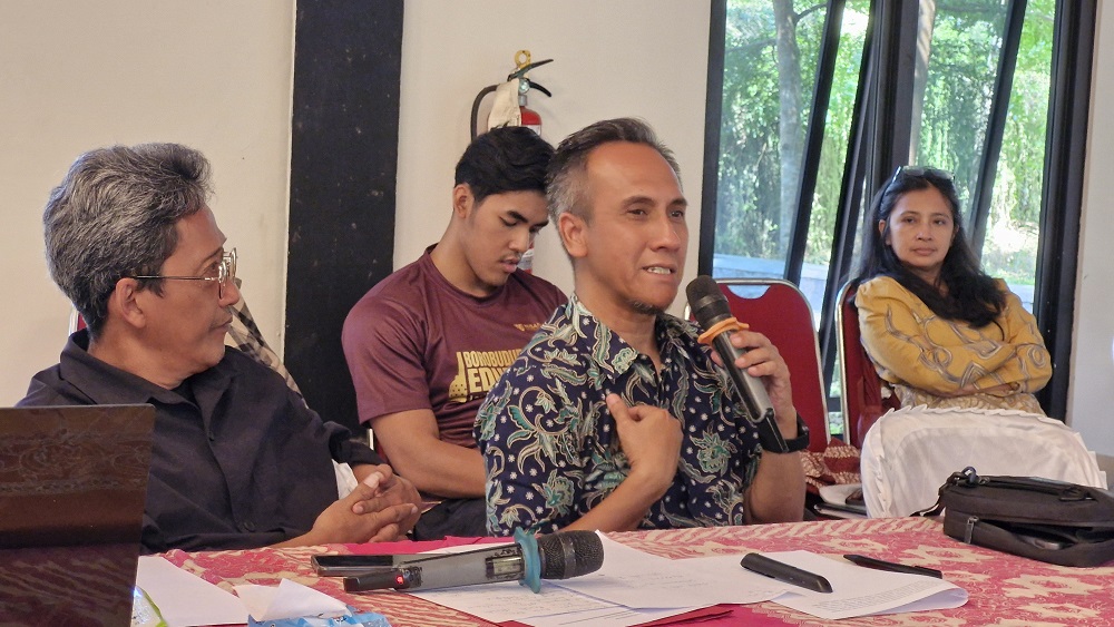 Ketua panitia Borobudur Edurun&nbsp;7 Atot Gunadharma&nbsp;memberikan penjelasan, Kamis (8/1/2026).  &nbsp;