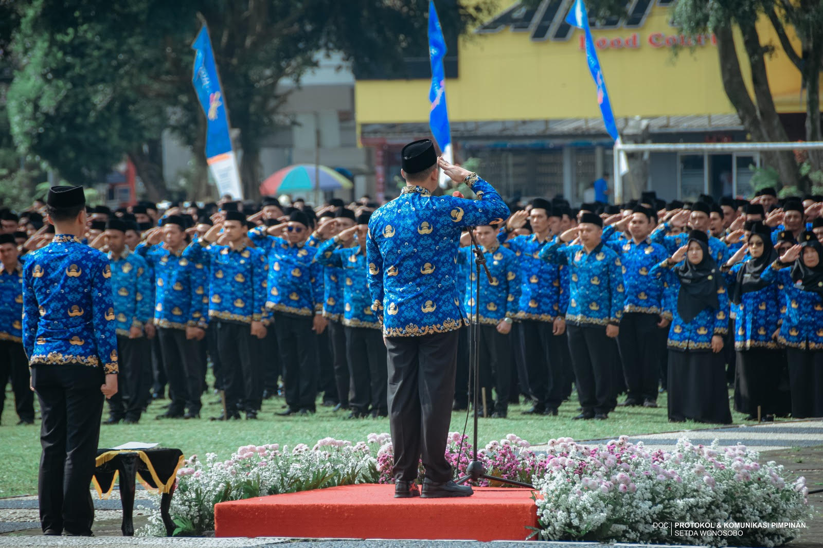 ASN Kabupaten Wonosobo saat apel. Upah PPPK di Kabupaten Wonosobo berlainan setiap instansi.