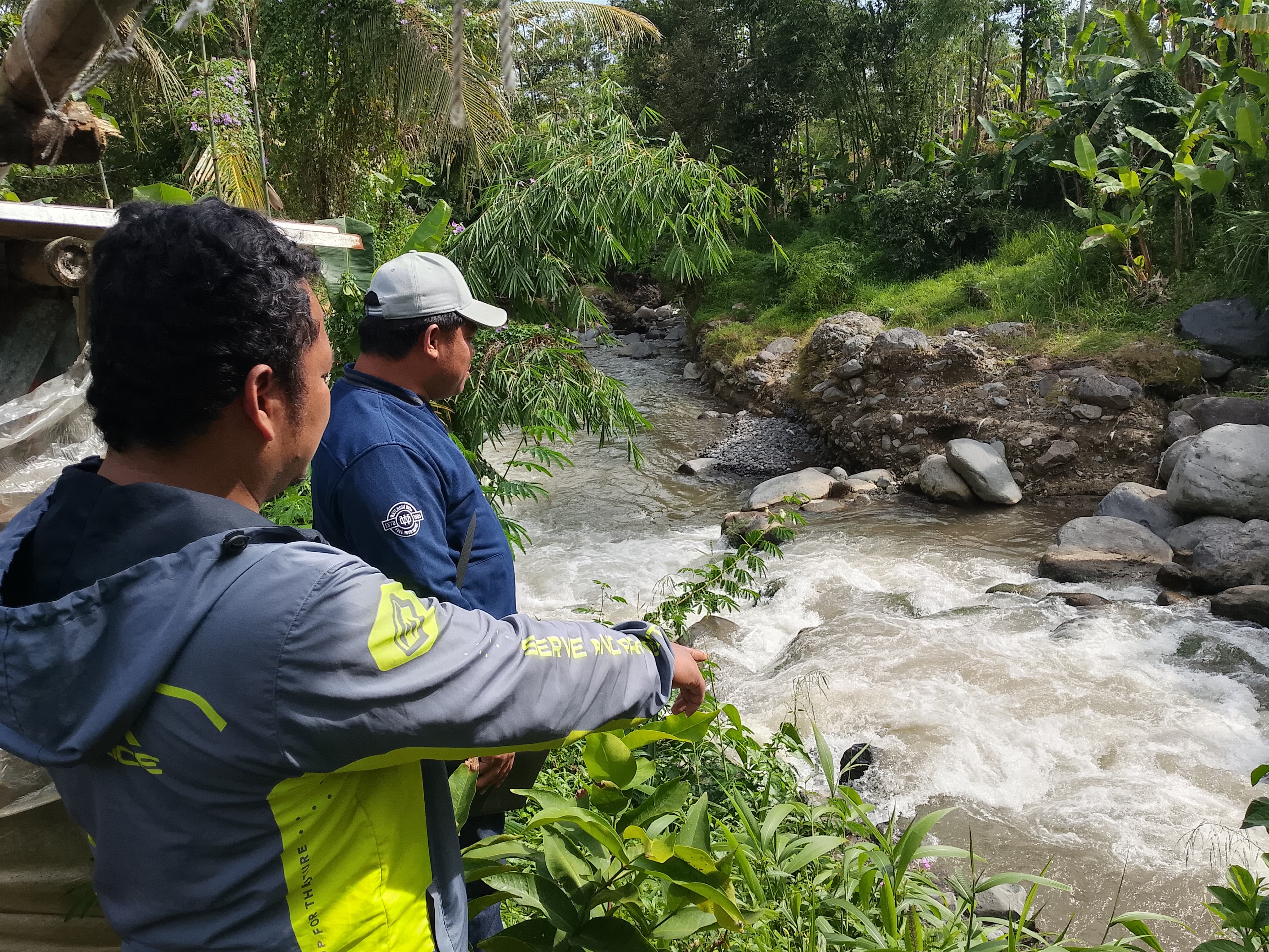 Lokasi bocah yang ditemukan meninggal di Sungai Begaluh perbatasan Kalikajar dan Kertek.