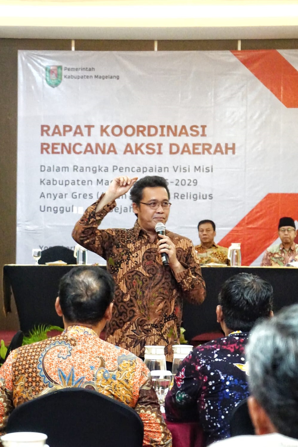 Bupati Magelang Grengseng Pamuji saat forum koordinasi rencana aksi daerah dan sinergitas perangkat daerah.  &nbsp;