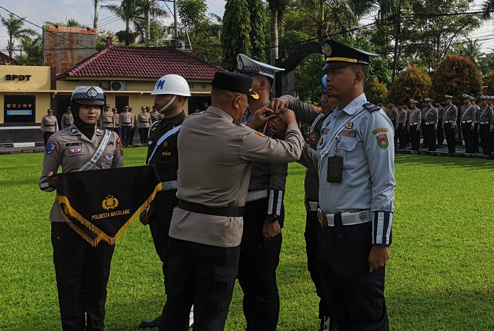 Apel gelar pasukan Operasi Keselamatan Candi 2026 di Lapangan Mapolresta Magelang, Senin (2/2/2026) pagi.