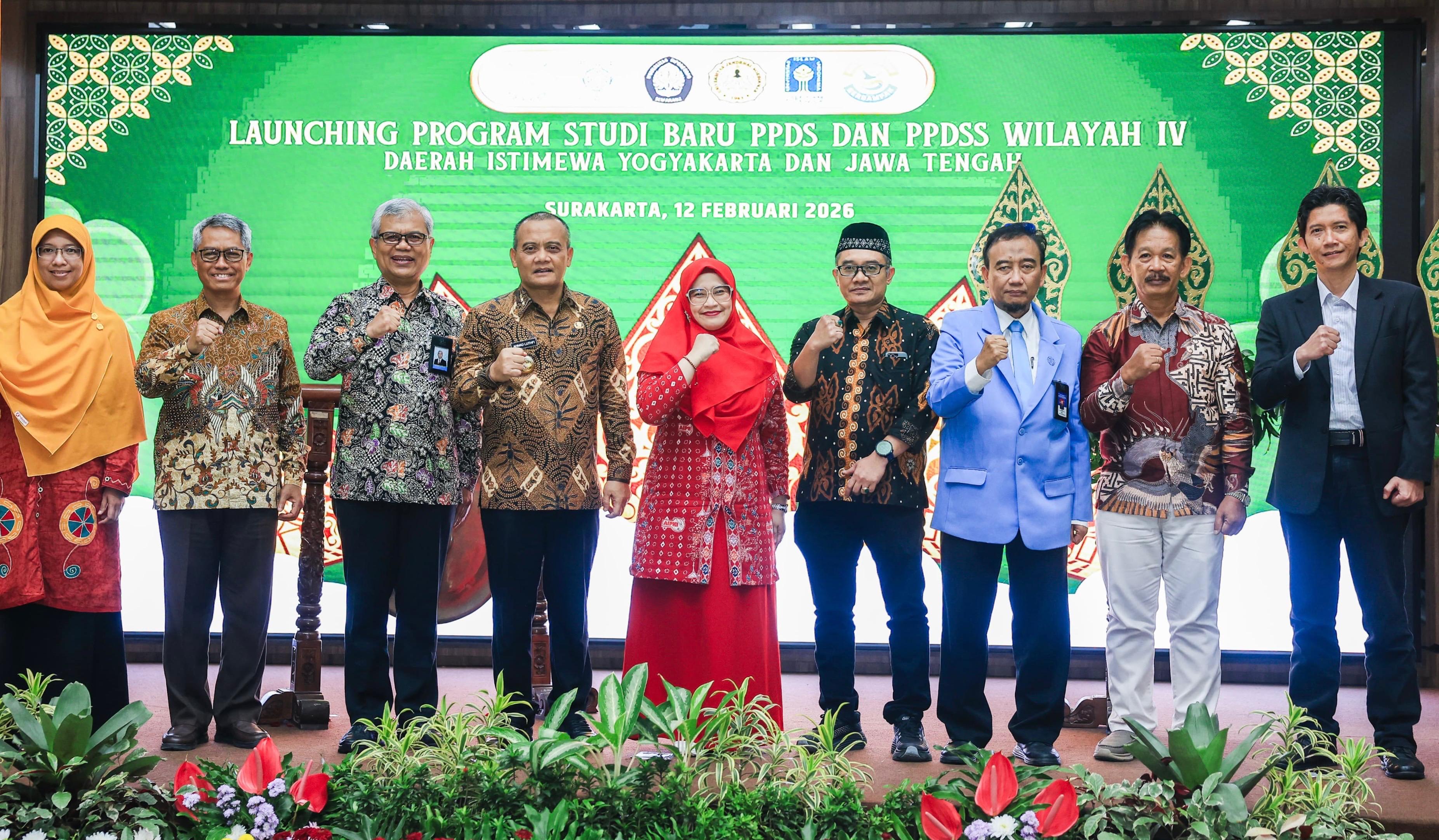 Gubernur Ahmad Luthfi menghadiri peluncuran program baru PPDS dan PPDSS di UNS Solo, Kamis (12/2/2026).